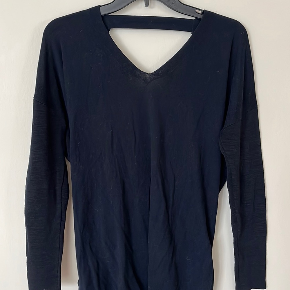 All Saints black sweater with crossover back